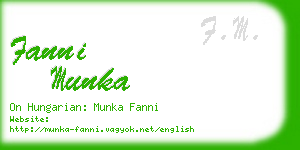 fanni munka business card